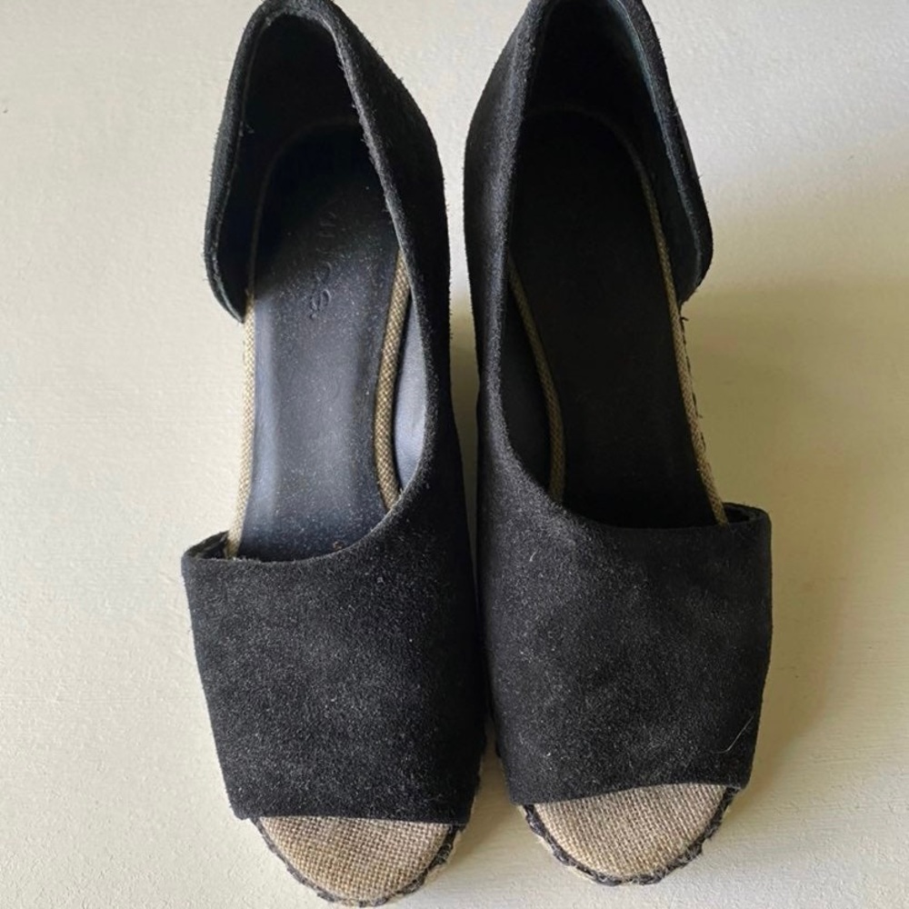 VINCE Sonora Jute Platform Wedge Espadrille Peep Sandal